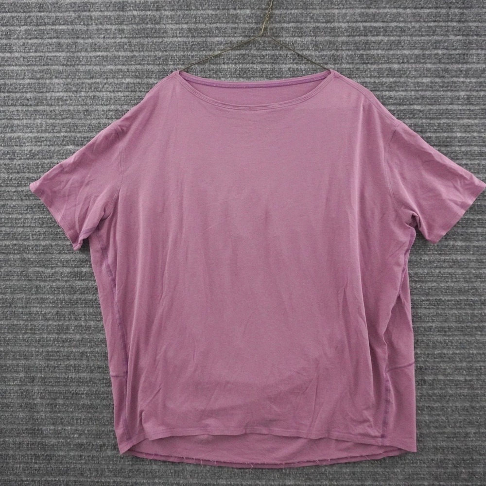 Lululemon T-Shirt Womens XL Purple Relaxed Fit Short Sleeve Boat Neck Top